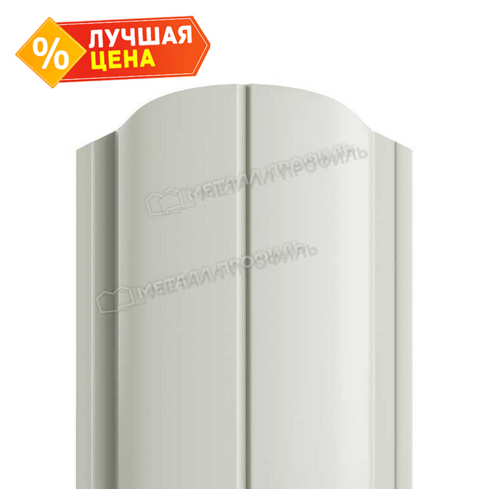 Штакетник Металл Профиль ELLIPSE-O 0,45 Полиэстер RAL9002 Серо-белый